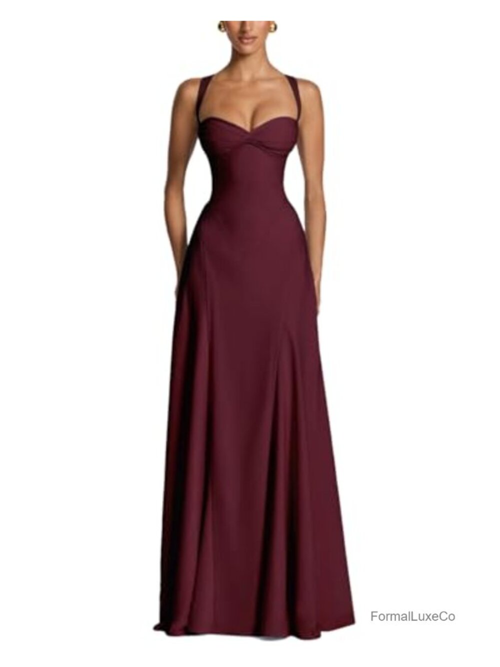 Spaghetti Strap Maxi Dress Sweetheart Neck Tie Back Corset Formal Evening Gown